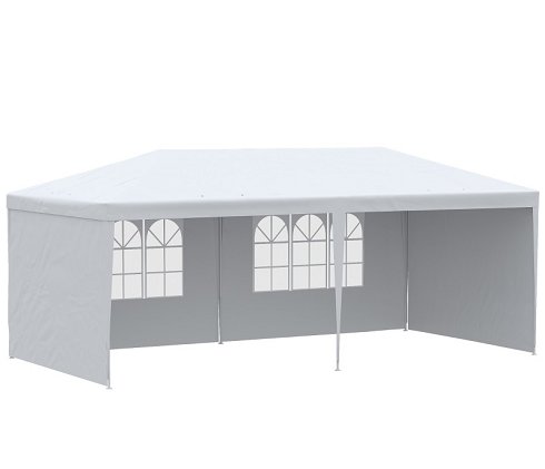 Carpa-Cenador de Lona Blanca Para Eventos con Ventanales (Nueva)