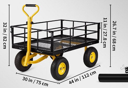 Carro de Jardin de Acero de Gran Tamaño hasta 540Kg (Nuevo)