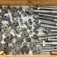 SASSEX Lot of HSS reaming bits, spiral drill bits and holders