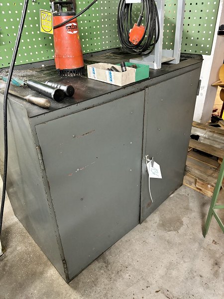 Workshop cabinet with contents