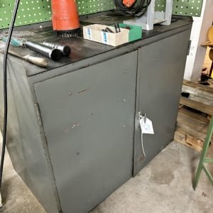 Workshop cabinet with contents