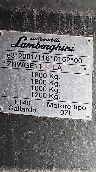 LAMBORGHINI GALLARDO Matrícula 5935FYY (2023-V-57269)