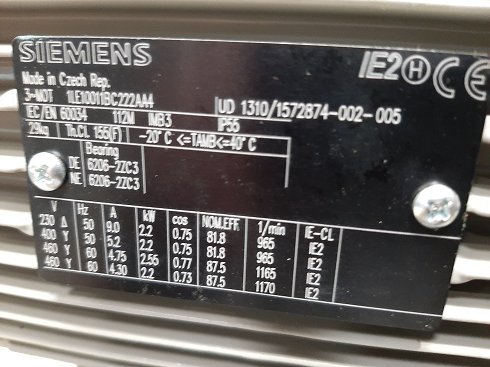 MOTOR SIEMENS 2.2 KW - 2.5 KW