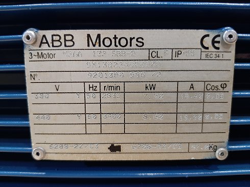 MOTOR ABB TRIF.SERVICIO MARINO 7KW - 8KW