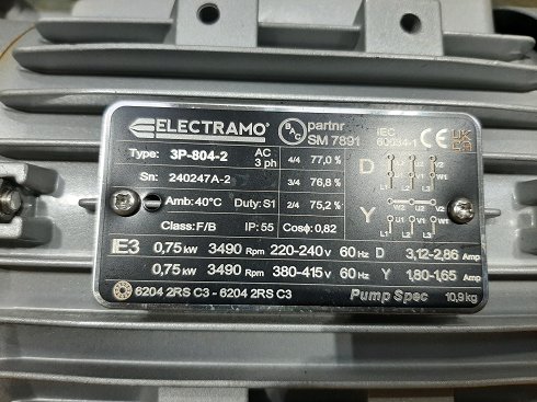 LOTE MOTORES ELECTRAMO SM7891 0,75 KW – 1CV