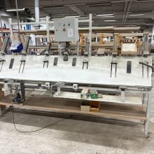 Assembly table with pneumatic clamp