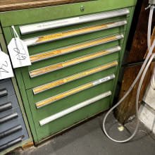 Workshop drawer cabinet with contents