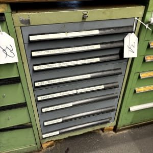 Workshop drawer cabinet with contents