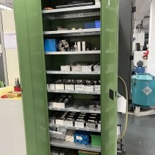 Workshop cabinet with contents