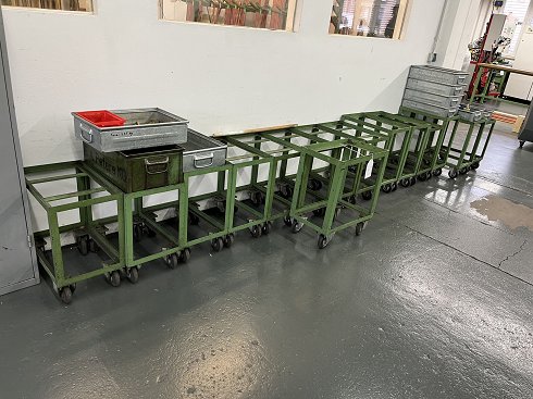 Lot transport trolleys