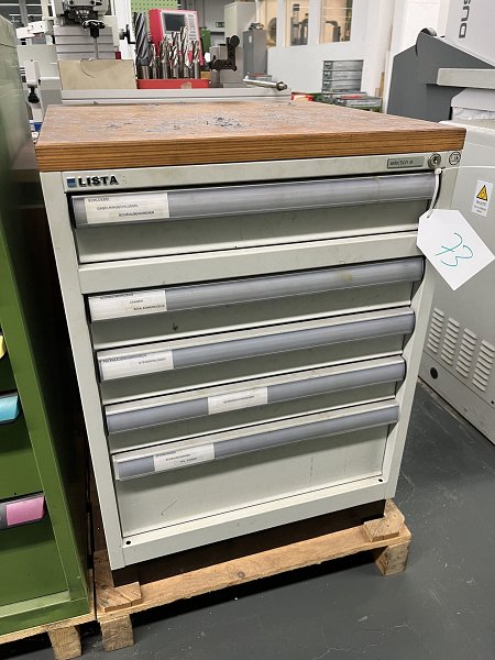 LISTA Workshop drawer cabinet with contents