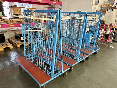 Lot transport trolleys