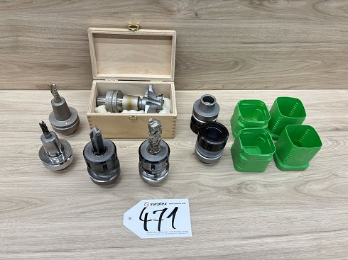 Lot HSK 63F holders with tools