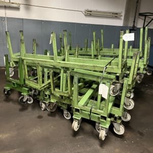 Lot bar transport trolleys