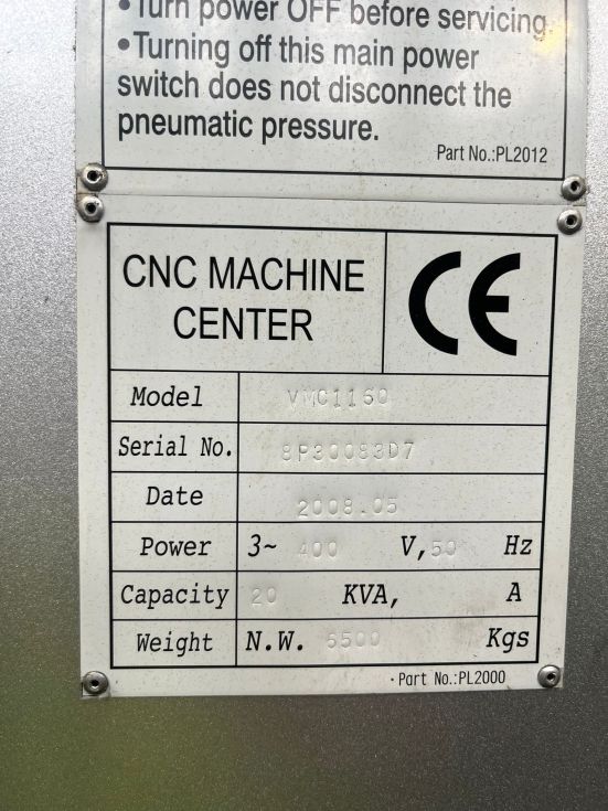 3-axis CNC machine (VMC) PINNACLE - VMC 1160