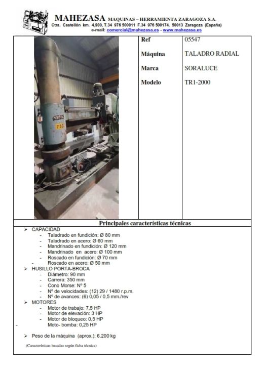 Taladro radial