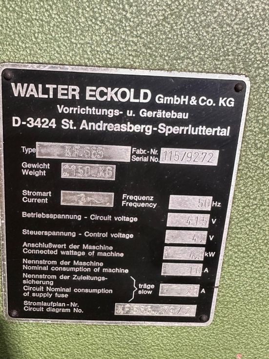 Eckold KF 665 Kraftformer MACH-ID 8930 Make: Walter Eckold Type: KF 665