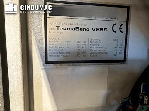 &#x27a4; Venta de prensas usadas TRUMPF TrumaBend V85S | gindumac.com