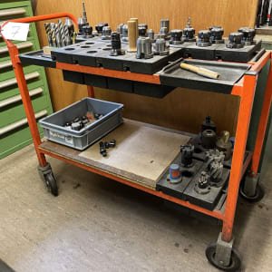 Workshop trolley with milling tools