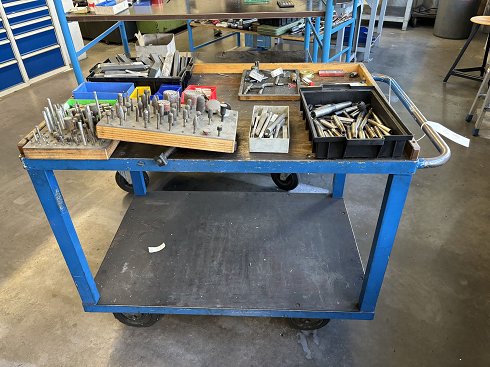 Lot Workshop trolleys with contents