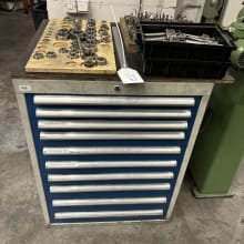 Workshop drawer cabinet with contents