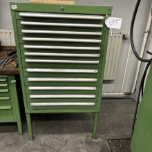 Workshop drawer cabinet with contents