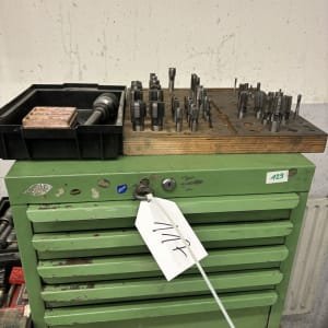 Workshop drawer cabinet with contents