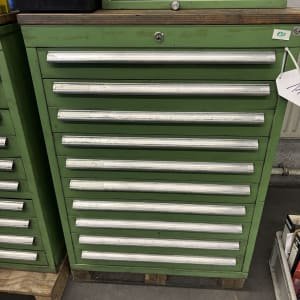 Workshop drawer cabinet with contents