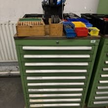 Workshop drawer cabinet with contents