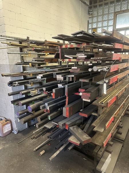 Cantilever rack with contents