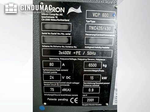 &#x27a4; Venta de MIKRON VCP 600 usados | gindumac.com