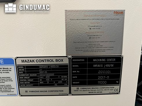 &#x27a4; Venta de Mazak Variaxis J-600 usados | gindumac.com