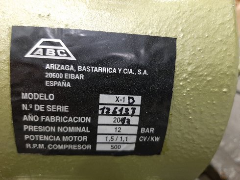 CABEZAL COMPRESOR ABC MODELO X-1-D NUEVO