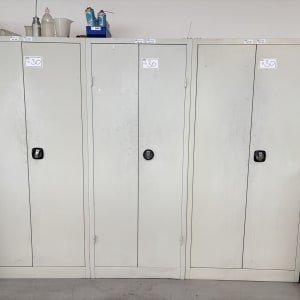 3 hinged door cabinets with contents