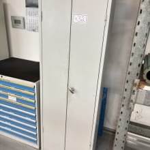 Hinged door cabinet with contents