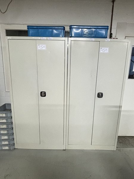 2 hinged door cabinets with contents