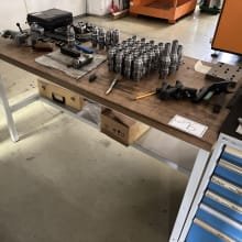 Workbench with contents