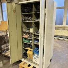 2 hinged door cabinets with contents