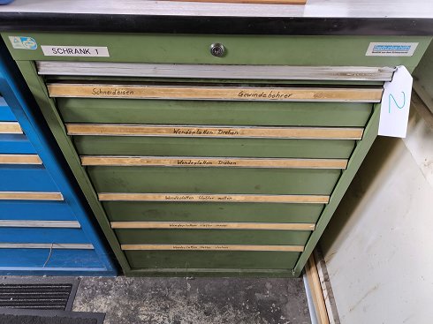 BEDRUNKA & HIRTH Workshop drawer cabinet with contents