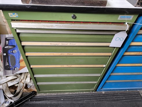 BEDRUNKA & HIRTH Workshop drawer cabinet with contents