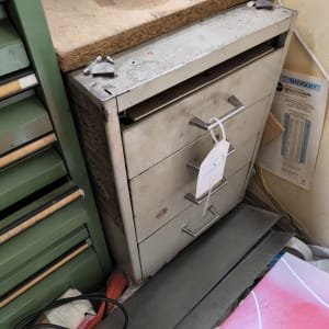 Workshop drawer cabinet with contents