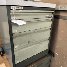 Workshop drawer cabinet with contents