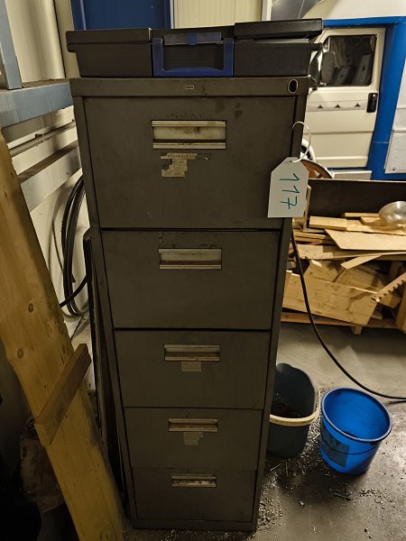 Workshop cabinet with contents