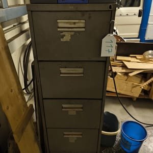 Workshop cabinet with contents