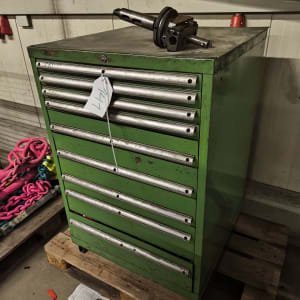 Workshop drawer cabinet with contents