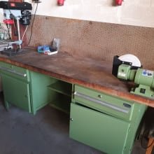 HOFFMANN workbench including drill and bench grinder