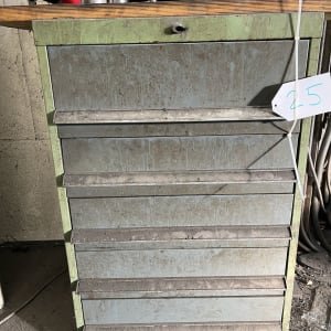 Workshop drawer cabinet with contents