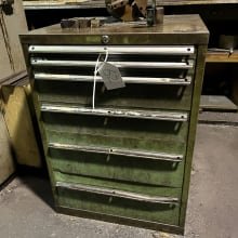 Workshop drawer cabinet with contents