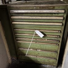 Workshop drawer cabinet with contents