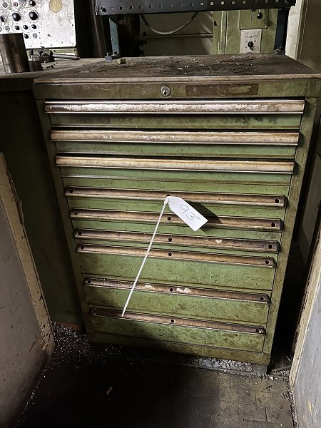 Workshop drawer cabinet with contents